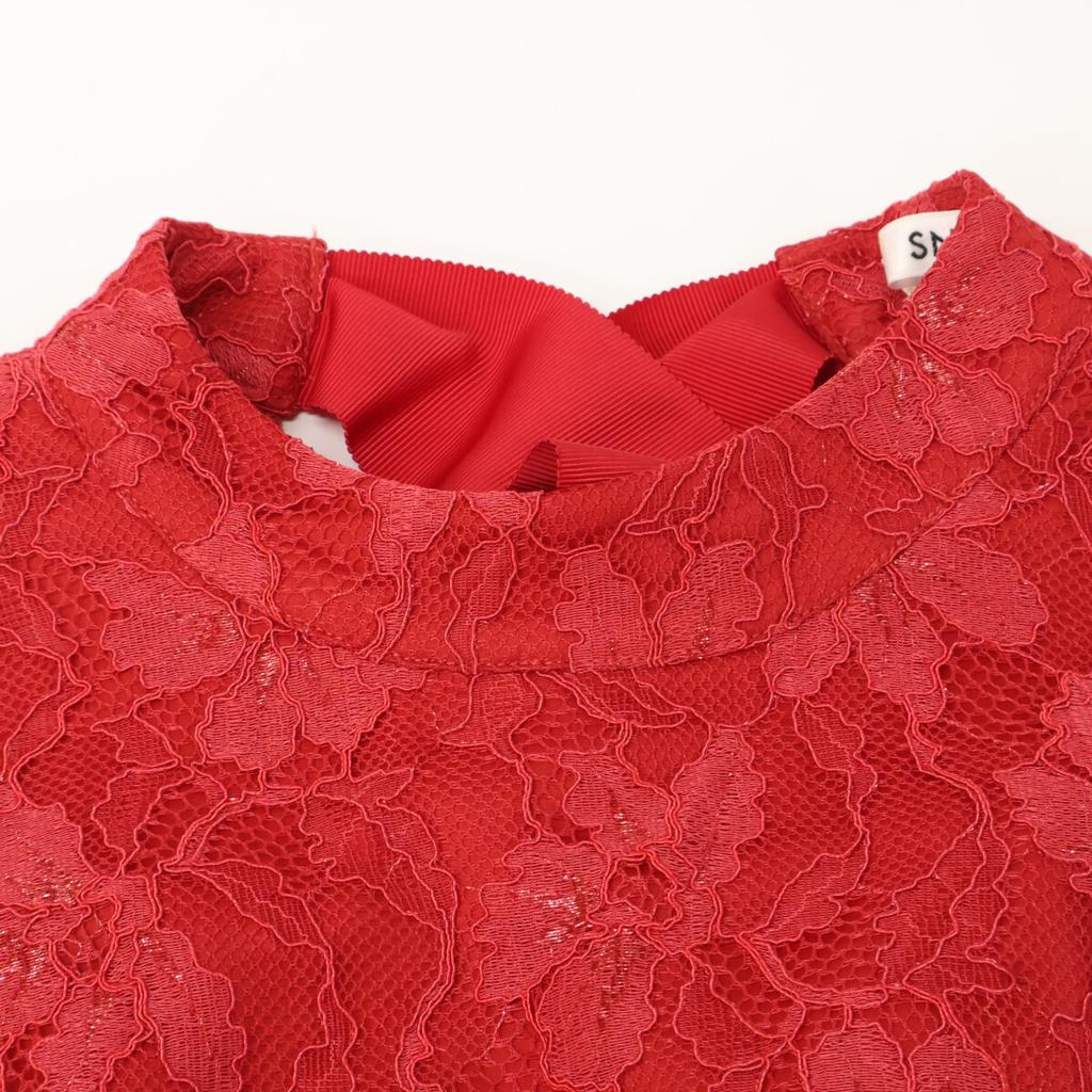 Snidel [Excellent Condition] SWFO234058 Back Ribbon Lace Sleeveless Long Dress/ Dress 0 RedUsed