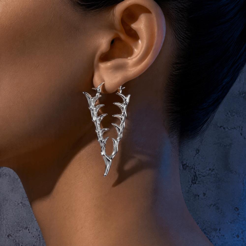Perforated Style Metal Drop Earrings Unisex Design Fashion Ear Accessories Thorn Earrings For Men