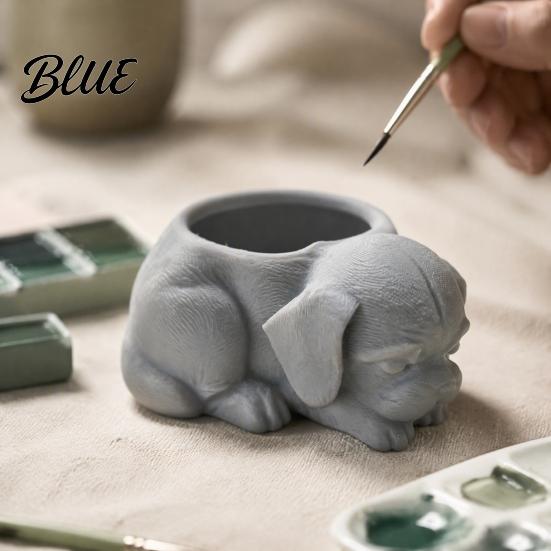 Персонализированный DIY Горшок для растений Щенок 3D Контейнер-горшок Милый Декоративный Печатный Лежащий Пес Форма Собаки Горшок-плантер для