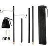 black three-section double hook with ground nails