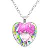 Кулон с персонажами мультфильма Saiki K: Сайки Кусуо, Сайто Шуичи, Терухаши Кокоми. Кулон в форме стеклянного сердца. Украшение-шарм. Подарок.