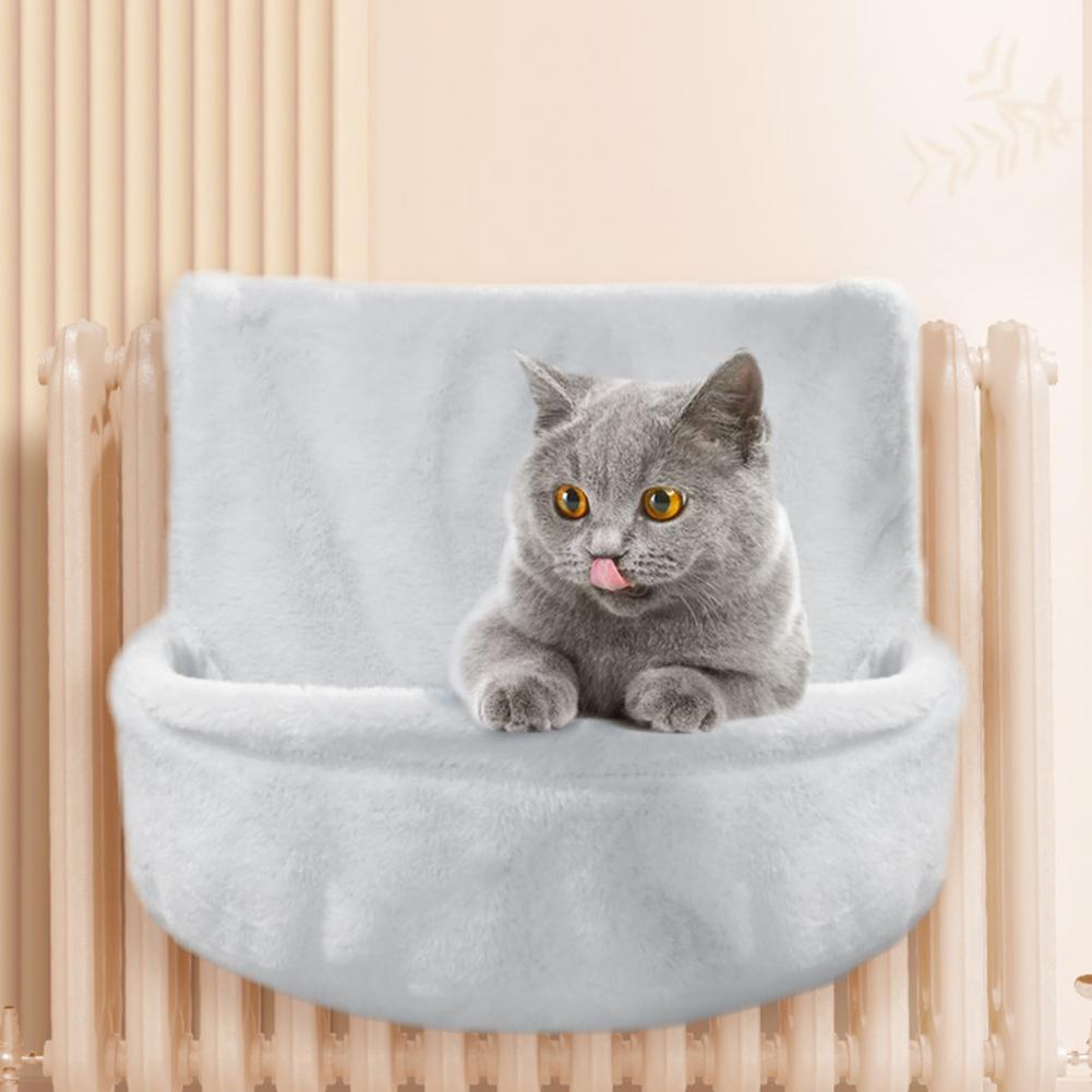 Удобная кошачья кровать складная кошачья кровать уютная кошачья кровать-радиатор с металлическим каркасом плюшевый гамак для обогревателей складной для тепла