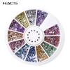 1.5MM Circle AB Color 600pcs 12 Colors Rhinestones Wheel Nail Art Decorations Manicure Shine Diamond Nails Decoration