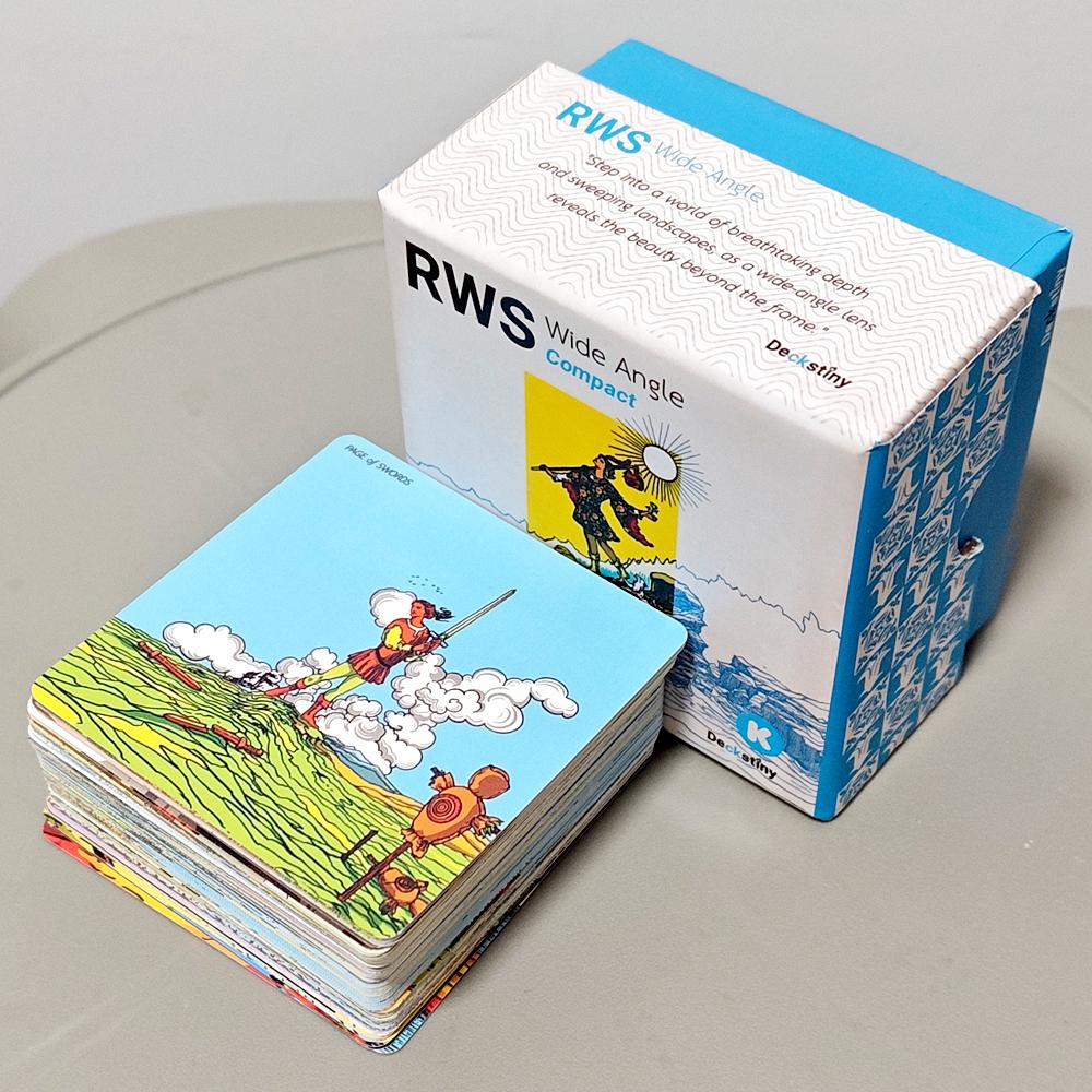 RWS Wide Angle Tarot - Compact Edition 78 Pcs Cards + 2 Specials Frame Cards 7*7cm Double-embossed in Two-piece Rigid Box