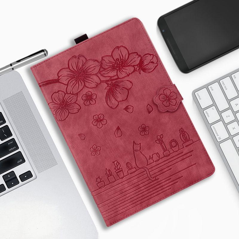 For Lenovo Tab 2025 TB-311FU 10.1 inch K10 2nd TB311XU Case 3D Cats Flower Imprinted Flio Stand Back TPU Tablet Cover Funda