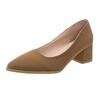 Ladies Shoes 2024 Fashion One Kick Women's Pumps Spring Autumn Pointed Toe Solid Dress Chunky Heels Shallow Plus Size Shoes