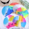 Classic High Elastic Long Hair Waterproof Flexible Silicone Colorful Swimming Hat Swimming Cap Swim Pool Hat Bathing Cap