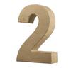 Paper Mache Number - FSC Recycled - 2 - Beige - 15x10.3x3cm - Decorative Objects