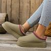 Women's Wool Slippers Warm Platform Wool Low-top Snow Boots Slippers Women's Outdoor Anti-Slip Boots Shoes for Women