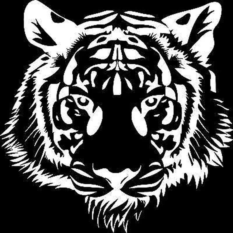 Автомобильные наклейки POWERFUL TIGER HEAD Наклейки Аксессуары для украшения мотоцикла Водонепроницаемая Защита от солнца Царапин ПВХ,30СМ