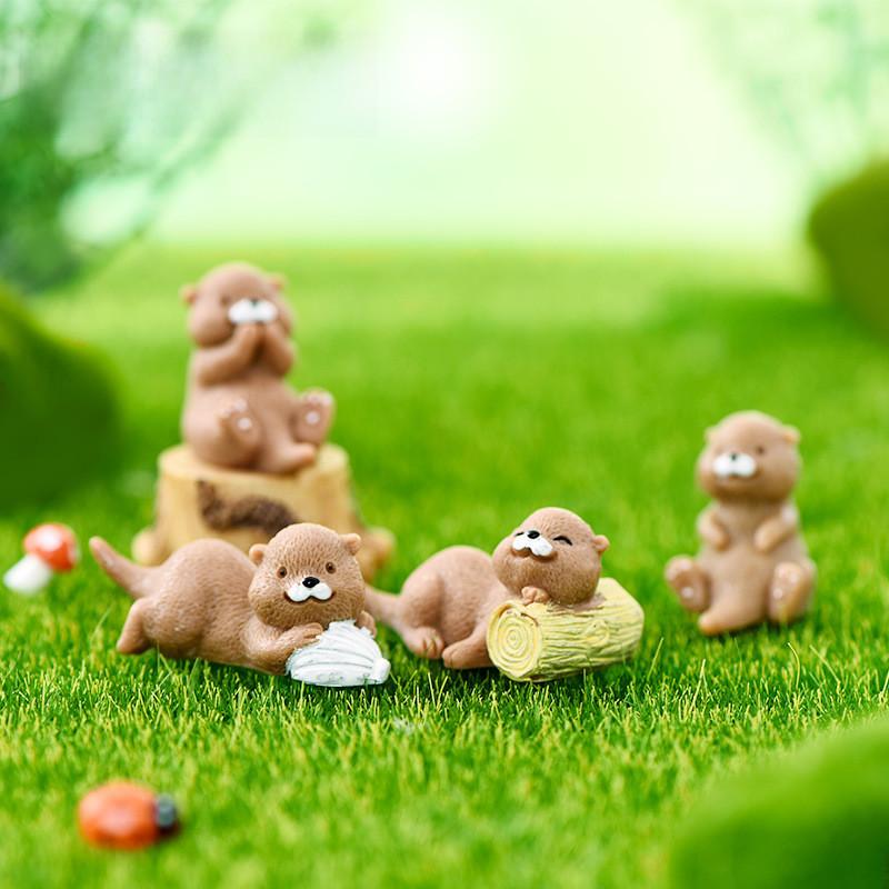 Очаровательный брелок из смолы в виде выдры, сделанный своими руками, очаровательная мультяшная миниатюра, подарок, украшение