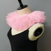 Victorian Ruffled Mesh Detachable False Collar Shawl for Children Girls Retro 3 Layered Tulle Neck Ruff Cosplay Choker