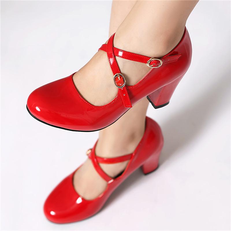 Женские туфли-лодочки на высоком каблуке, весна-лето, новая модель, толстый каблук, однотонные, большой размер, с открытой союзкой, туфли с низким верхом