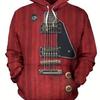 Толстовка с капюшоном и гитарой больших размеров с 3D-графическим принтом, стильная и уютная мужская модная одежда на весну и осень