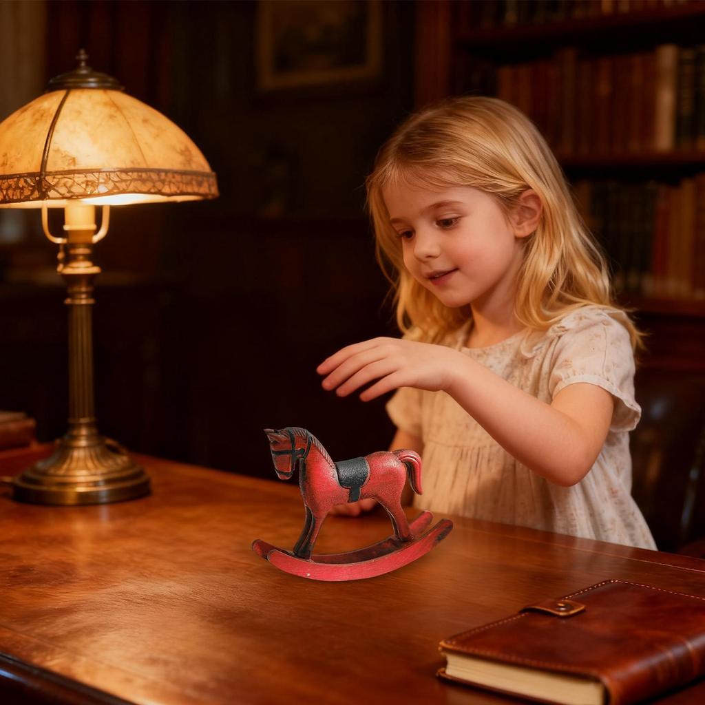 Декор Лошадь Винтажный Деревянный Забавный Качалки Качалка Игрушка Настольное Украшение Для Мальчиков Девочек День Рождения Рождество Дом Офис