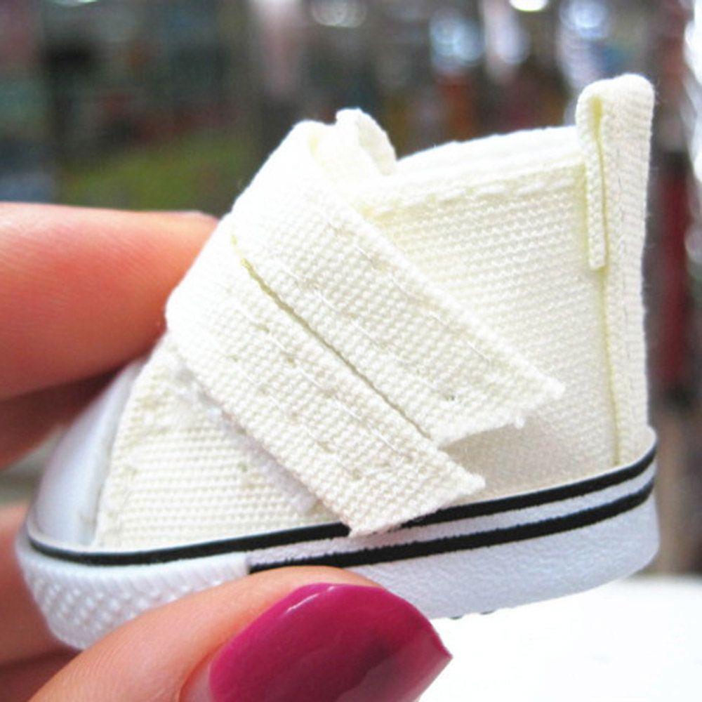 Pair 5cm Length Handmade Props Playing House Mini Sneakers Doll Shoes Denim Canvas Toys Accessories