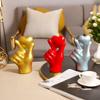 Valentine's Day Resin Statues Solid Color Finger Heart Shape Funny Desktop Figurines For Home Holiday Decoration