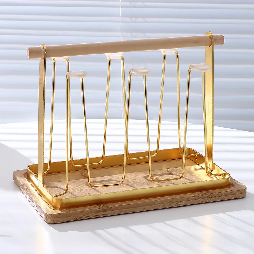 Подстаканник Железный Сливной Стойка Портативный Органайзер Для Стаканов Кухонная Полка Для Чашек С Подносом Сушка Стойка Кухонное Хранение