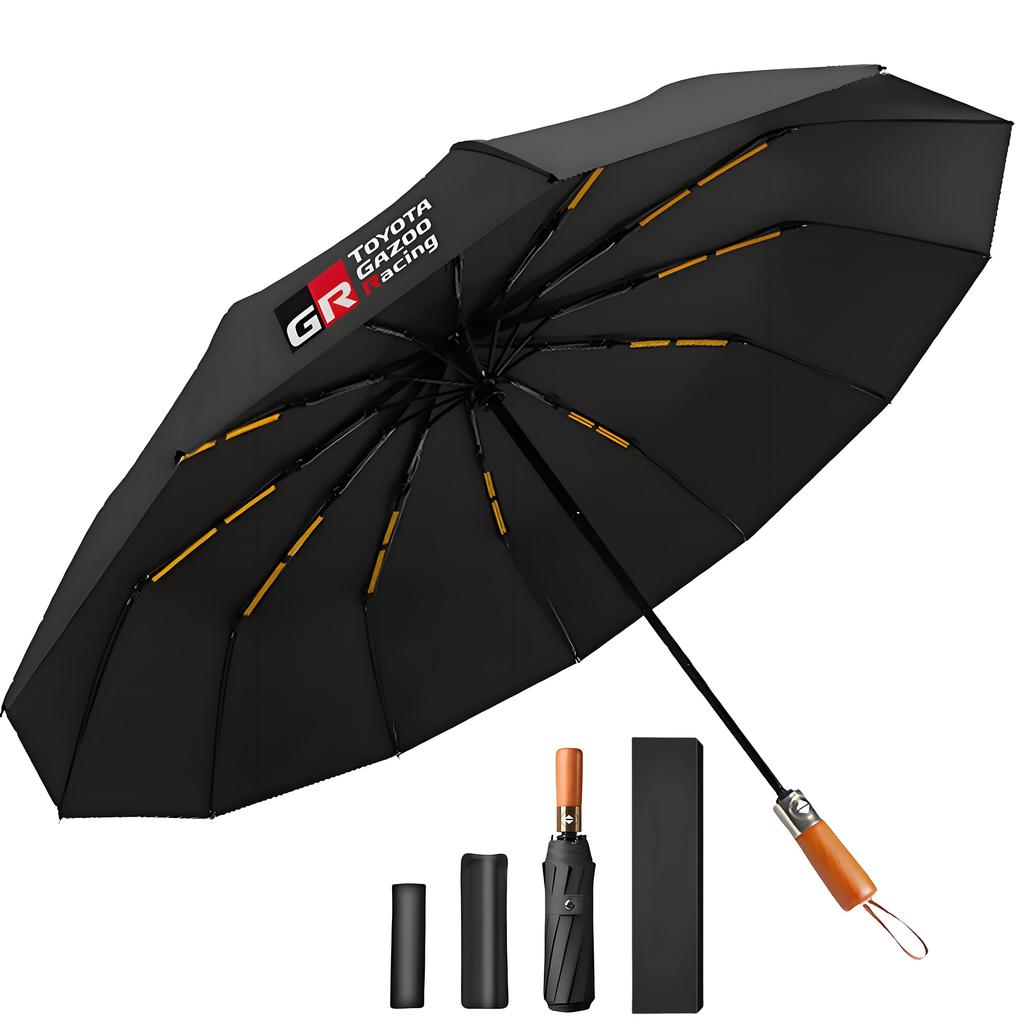 GR Folding One Automatic 12 Extra Large Folding Typhoon Rainy Season Super Water For Sunny or Rainy UV UV Storage Pouch Umbrella, Touch, Open/Close,