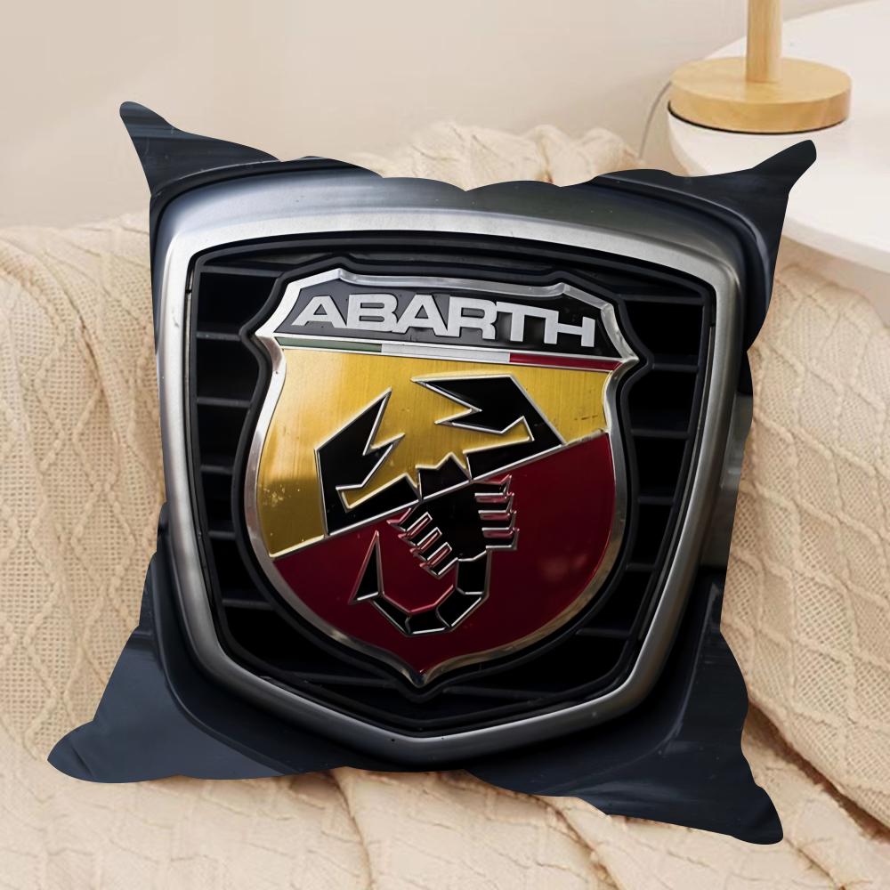 A-Abarth Логотип Гоночного Автомобиля Крутая Наволочка Шелковистый Короткий Плюш Невидимая Молния Пылезащитная Наволочка для Подушки на Диван Для Домашнего Декора
