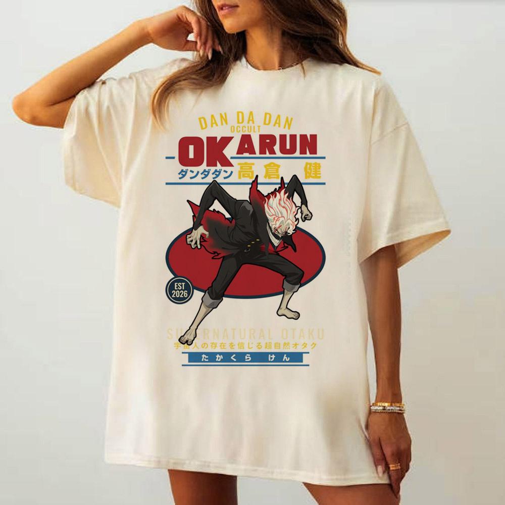 Dandadan tshirt Women Retro Breathable Gothic anime Y2k tshirt Pop Culture aesthetic Digital Psychedelic Graphic Breathable
