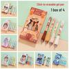 Набор из 4-х стираемых ручек Momele KeCa с нажимным механизмом, синие/черные кристальные чернила, удобны для студентов.