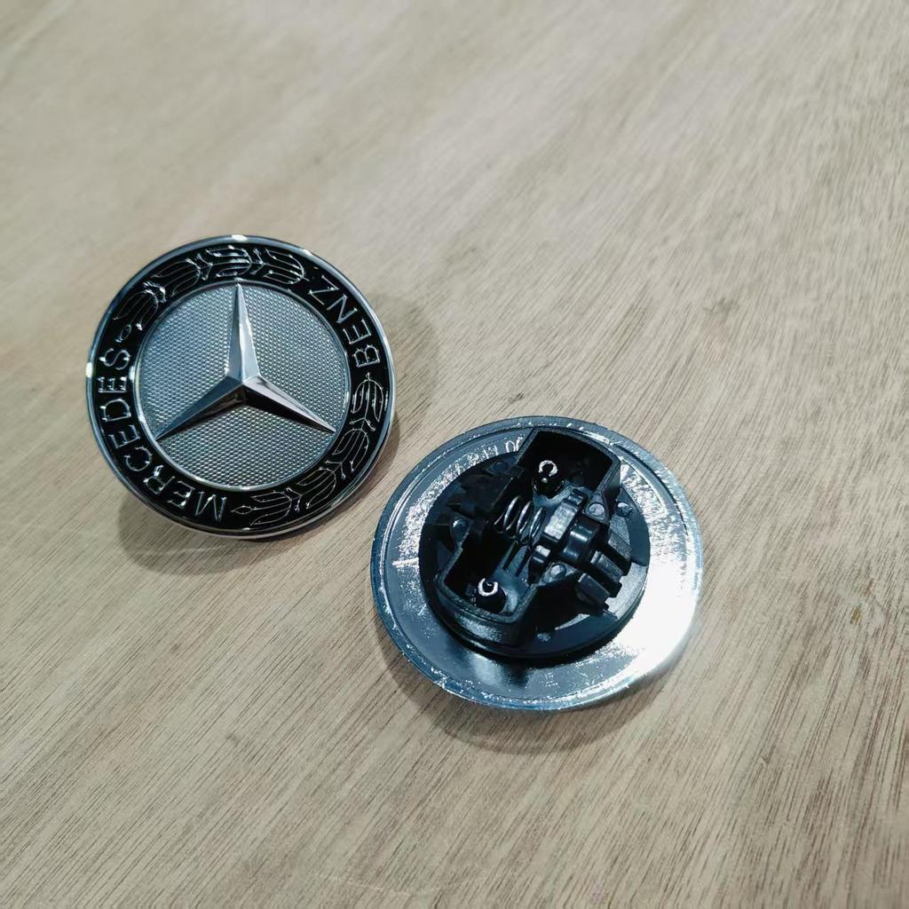 ABCERS Hood Emblem Decoration for Mercedes-Benz GLC, GLK, CLA, CLS – Flat Design with Spring