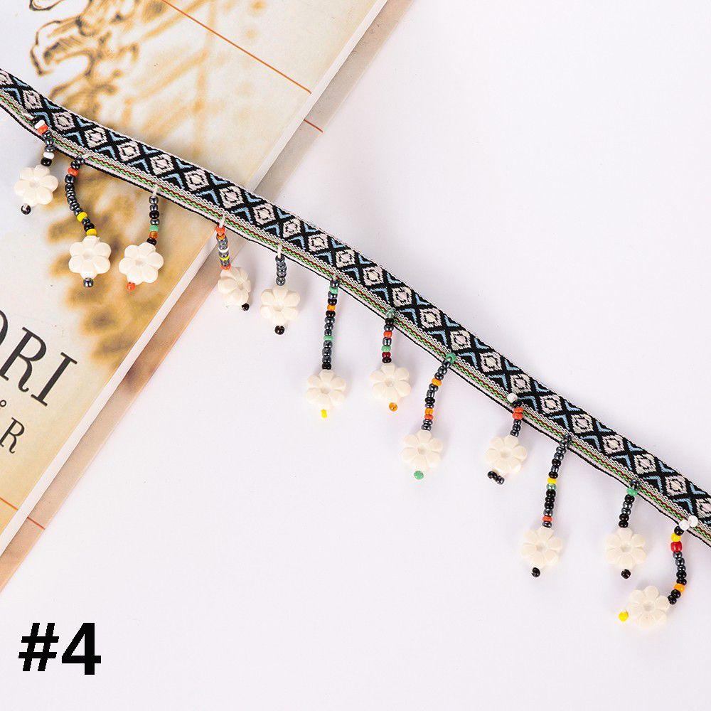 1yard Dress Costume DIY Craft Fabric Pompom Bohemia Ribbon Tassel Lace Trim Embroidered