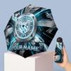 Manchester City Manual Five Fold 8 Rib Umbrella Support Custom Text, Lightweight Travel Umbrella