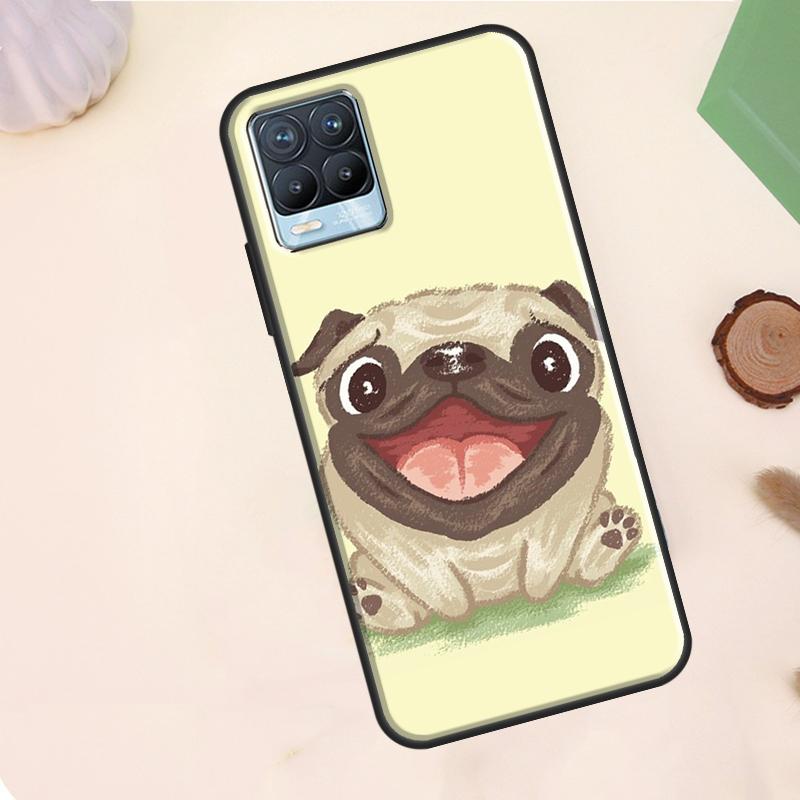 Funny Pug Dog Case For Realme C67 C71 C63 C61 C55 C51 C53 C35 C65 C75 11 12 13 14 Pro Plus GT6 GT7 15 Pro