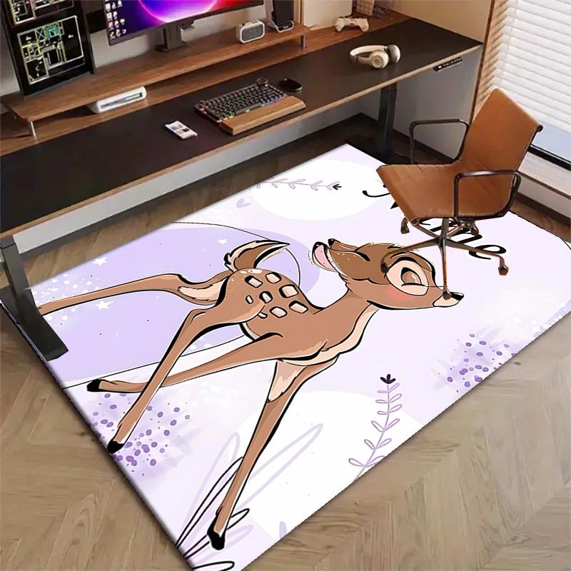 Custom Bambi Mat Personalized Name, Polyester Washable Indoor Entryway Rug, Gift for Christmas, Easter, Thanksgiving Day