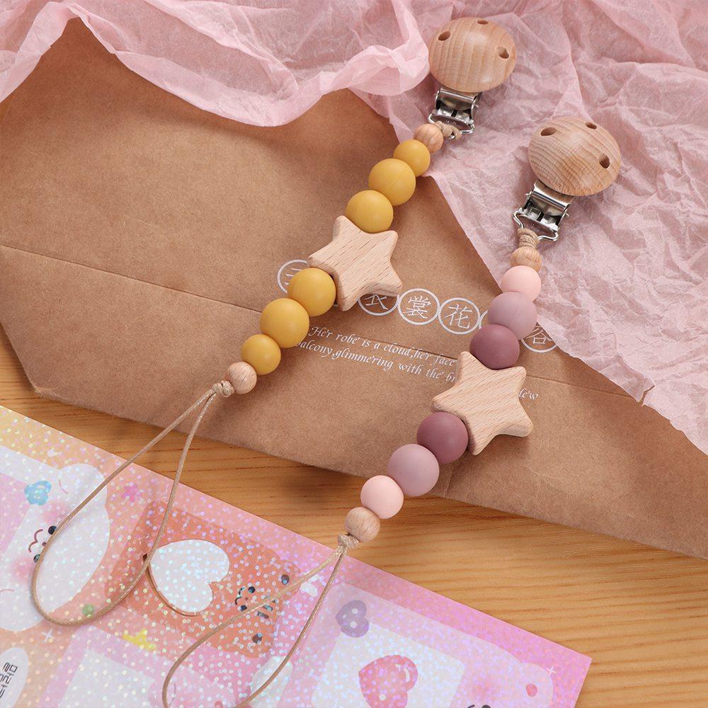 Клипсы Детские Деревянные Цепочка для Пустышки Детская Игрушка-Прорезыватель Ремни Клипсы-Держатели для Пустышки