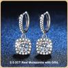 D Color 1 Carat Moissanite Diamond Drop Earrings Luxury Designer Square Women’s Wedding Fine Jewelry S925 Sterling Silver Earring