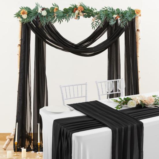 Wedding Arch Drape Curtain Draping Ceremony Reception Hanging Decoration Veil Seaside Background Decor for Banquets Engagements Parties