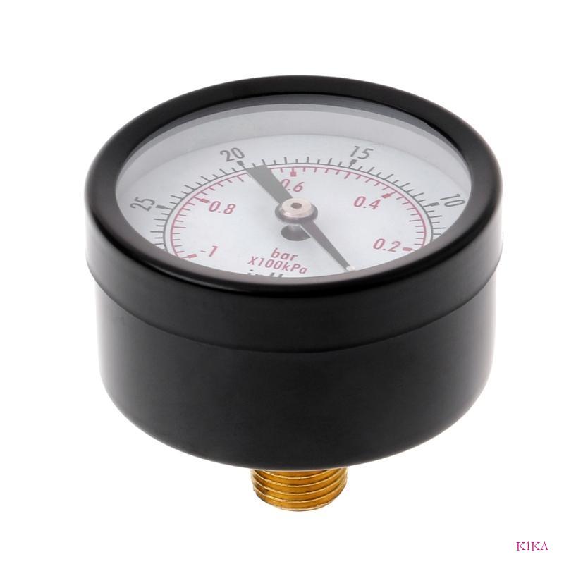 K1KA Vacuum Manometer Pressure Gauge 1/4" BSPT Thread Sturdy for Case 0~-30inHg 0~-1b