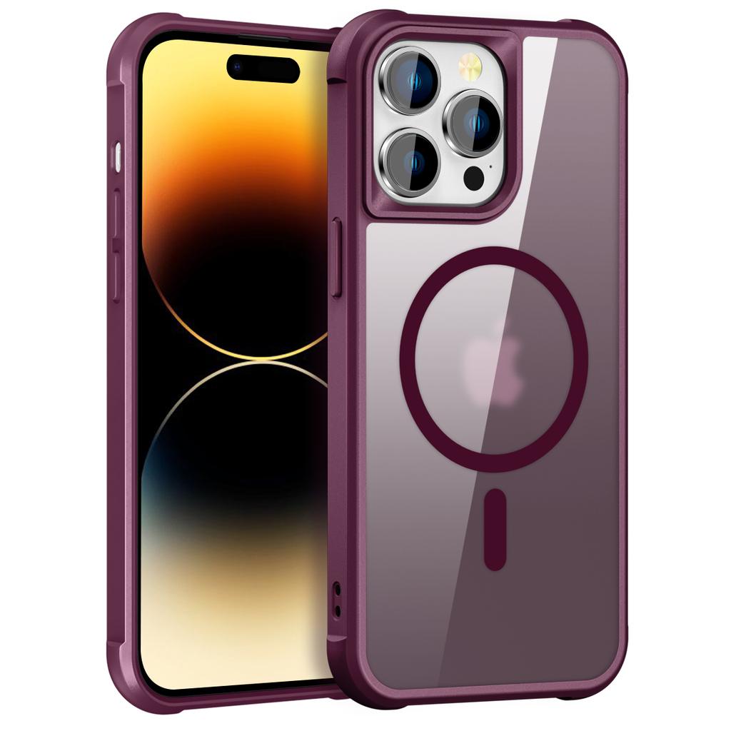 Магнитный чехол для беспроводного зарядного устройства Armor для IPhone 15 14 13 12 Pro MAX 11 Plus, матовый прозрачный силиконовый чехол с кольцом, защитная крышка подставки