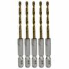(SK11) Hexagonal Shaft Tin Iron Drill Normal 5 Piece Set 3.0mm