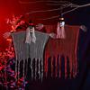 Halloween Hanging Skull Realistic Skull Ghost Decoration with Long Hair Poseable Wire Spooky Hanging Skeleton Prop for Halloween Party
