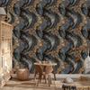 Graphite and brown ink wallpaper for living room and bedroom 50x1000