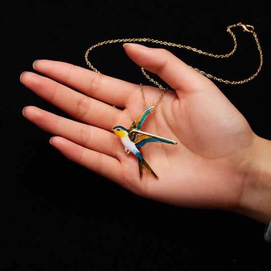 Yousheng Brooch Pin Colorful Enamel Swallow Design Brooch Sweaters Necklace Decorative Sweaters Hats Bags Clothing Brooch