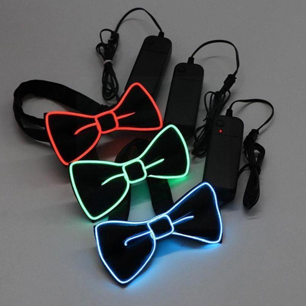 Music Festival Costume For Women Strap Clip For Men Luminous Bow Tie LED Suspenders Clips Hanging Pants Clip Tie Suspenders Set