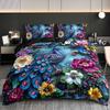 Flower Peacock Bedding Set Duvet Cover Set Quilt Cover With Pillowcase For Bedroom Decor Birthday Gift Halloween Christmas Gift