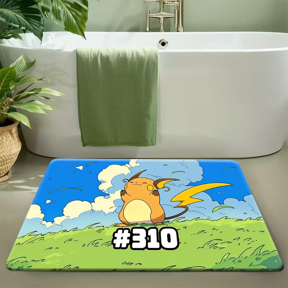 Neon Style Squirtle Print Non-Slip Floor Mat Doormat