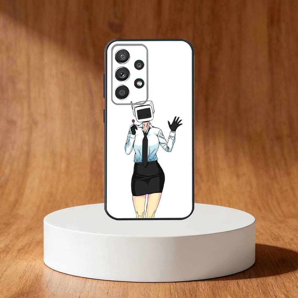 Чехол для телефона C-Cartoon S-Skibidi Toilet для Samsung S25, S24, S21, S22, S23, S30, Ultra, S20, Plus, Fe, Note, 10, 9, 5G Черный