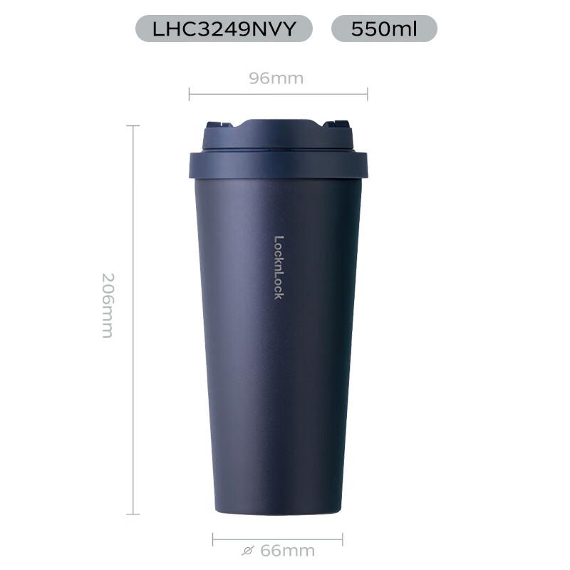 LOCK&LOCK (LOCK&LOCK) Insulated Mug Meets Vitality Insulation And Cold Coffee Cup for Men And Women, Stylish Water Bottle, 550ML, Sea Blue