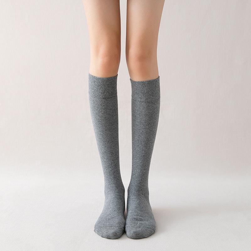 Women's Knee-High Compression Socks – Solid Color, Slimming, Autumn/Winter, Japanese/Korean Style