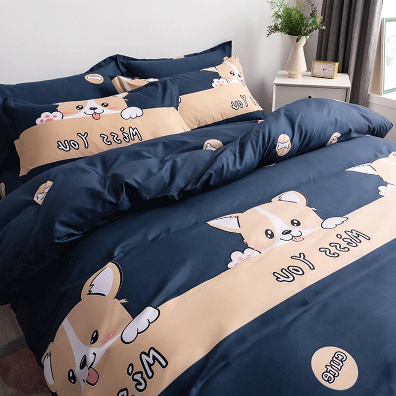 Four-piece Bedding Set Pure Cotton New Style Princess Style Dormitory Single Three-piece Bedding Set