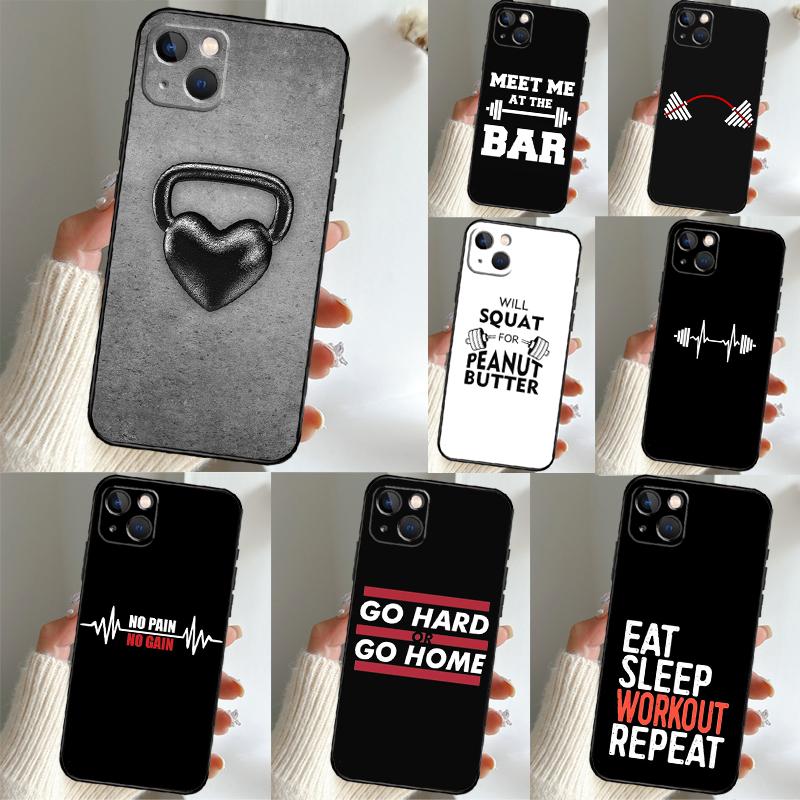 Bodybuilding Gym Fitness Phone Case For iPhone 16 15 14 13 12 11 17 Pro Max 15 16 Plus 12 Mini 16e 17 Air Funda Cover