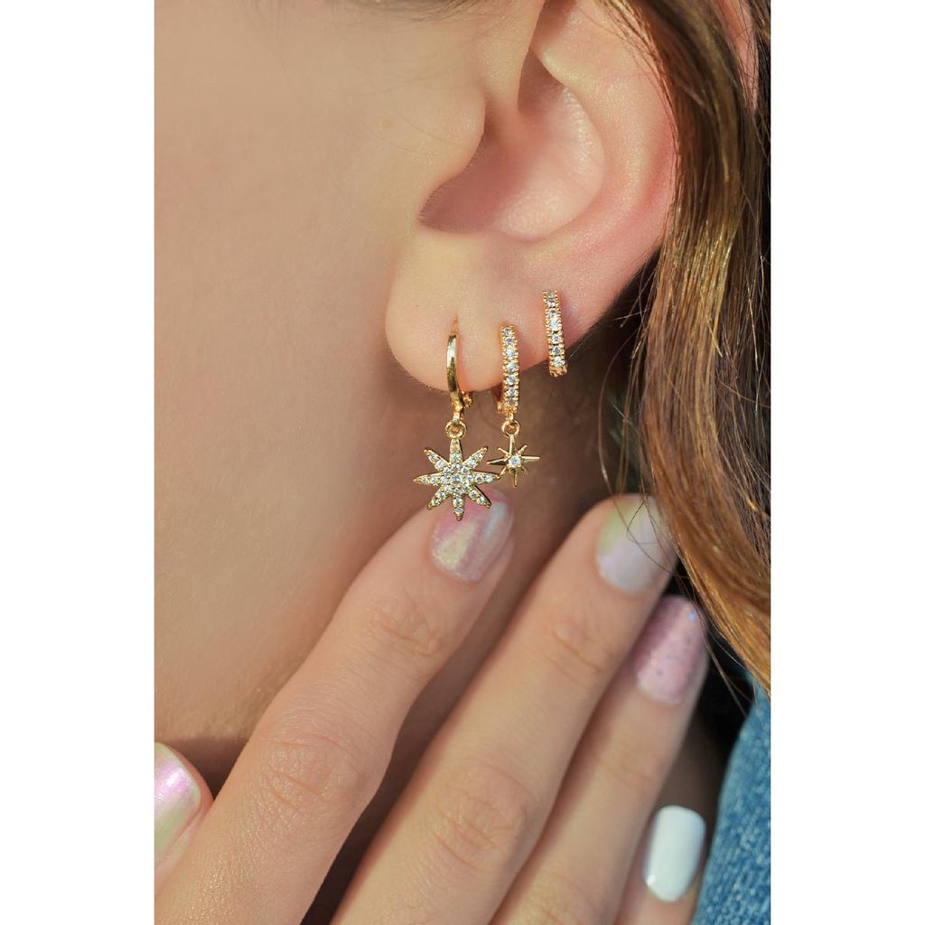 Тройные серьги Polar Star