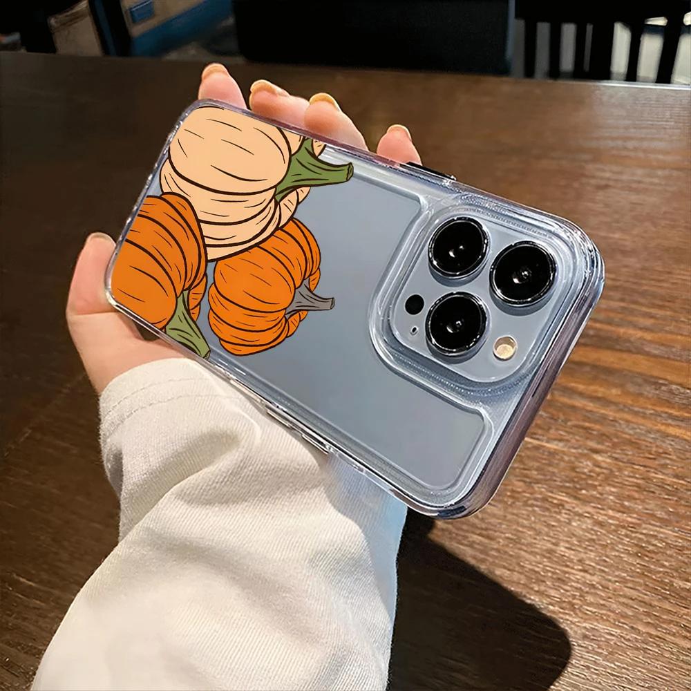 Счастливого Хэллоуина тыква прозрачный чехол для телефона для iPhone16Pro Max 16Pro 16Plus 16E 15 Pro Max 15Pro 15 13 13Pro 14 12 11Pro Max Plus